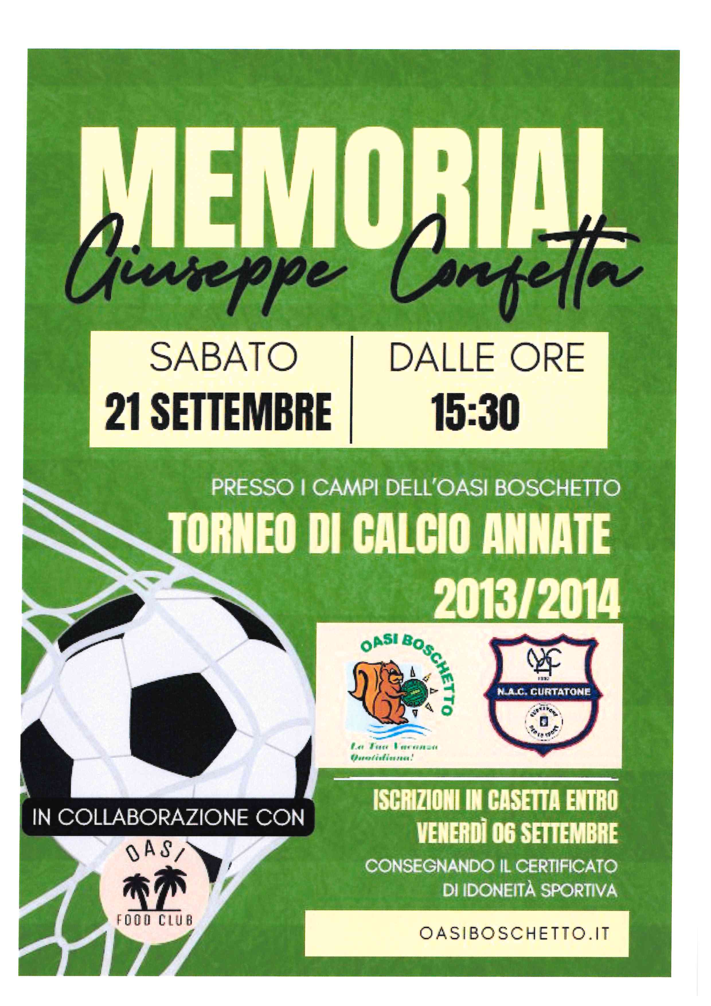 MEMORIAL CONFETTA 21 SETTEMBRE